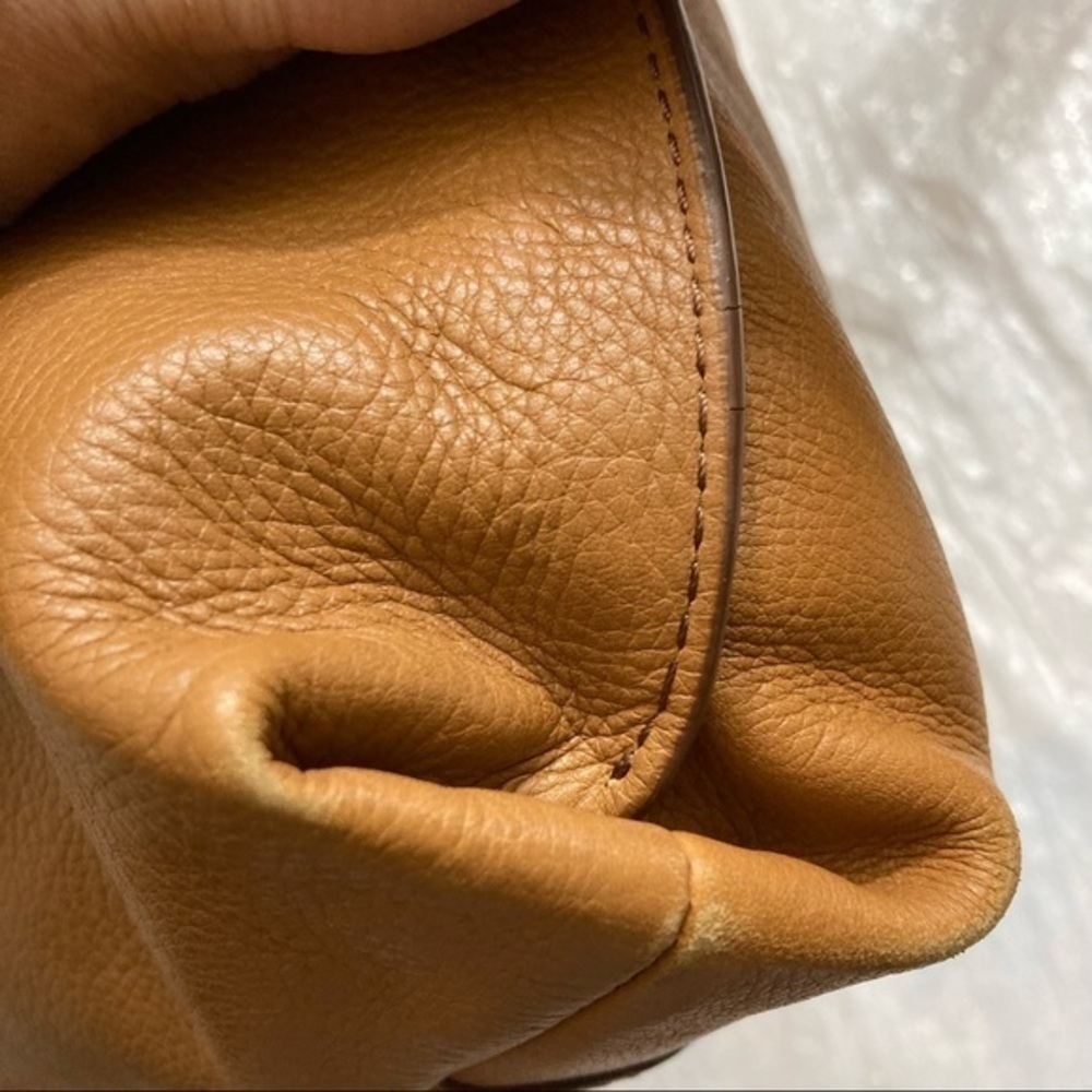 Fossil light brown leather two way shoulder messenger bag unisex - Picture 15 of 16